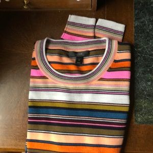 J Crew striped crew neck sweater